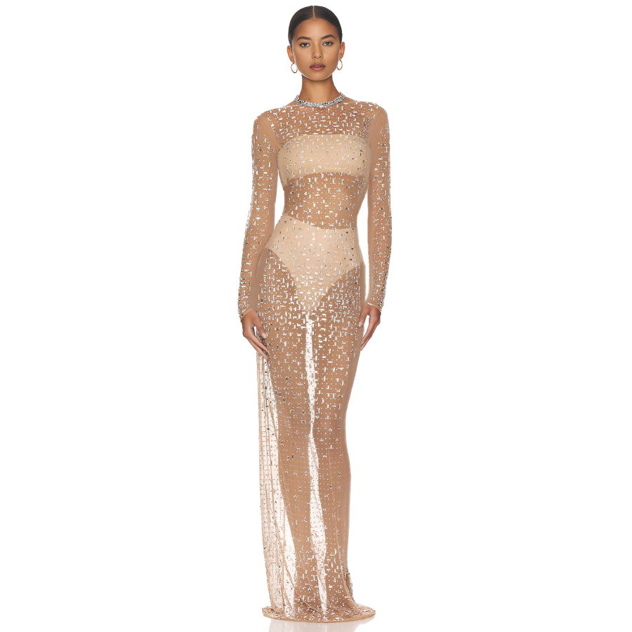 CELESTE MIRROR MESH DRESS