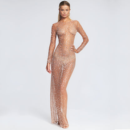 CELESTE MIRROR MESH DRESS