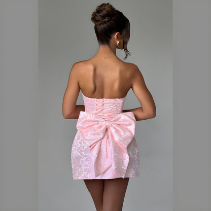 BELLA STRAPLESS BOW DRESS