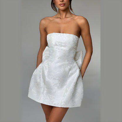BELLA STRAPLESS BOW DRESS