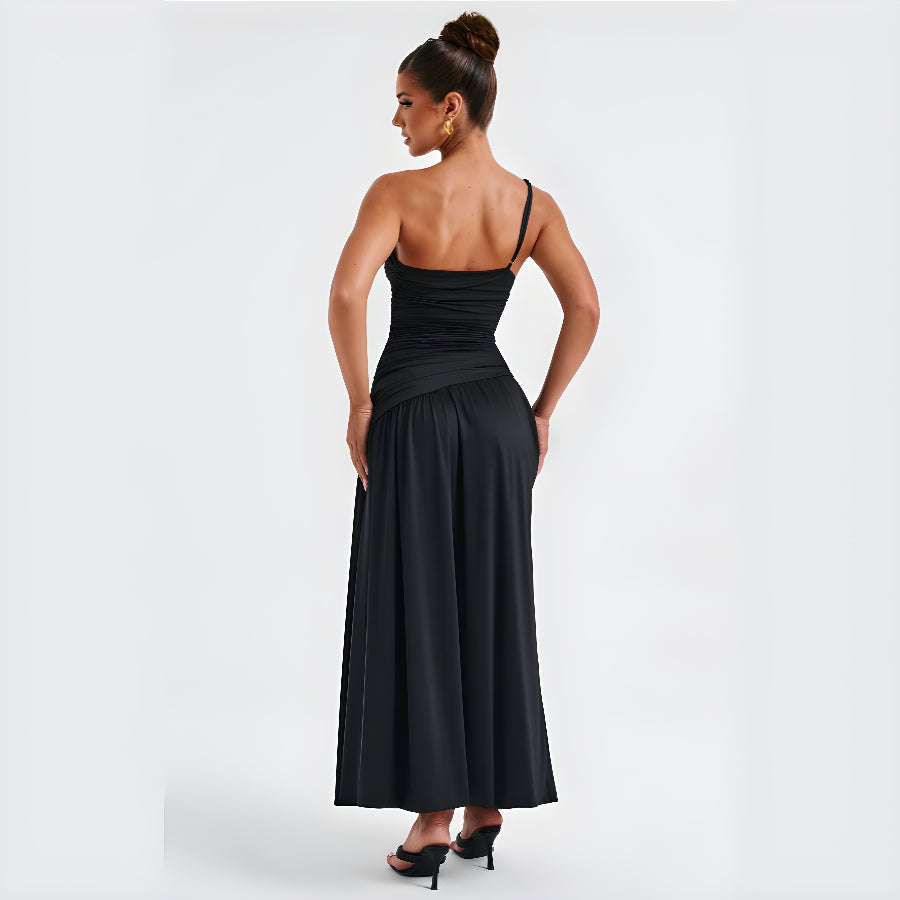 SOLANA ONE SHOULDER DRESS