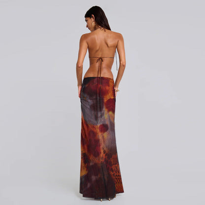 FIRECUT PRINTED DRESS