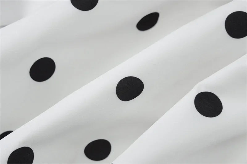 Halter Print Polka Dot Mini Dress Women Fashion Off-shoulder Sleeveless Backless High Waist A-line Club Party Dress