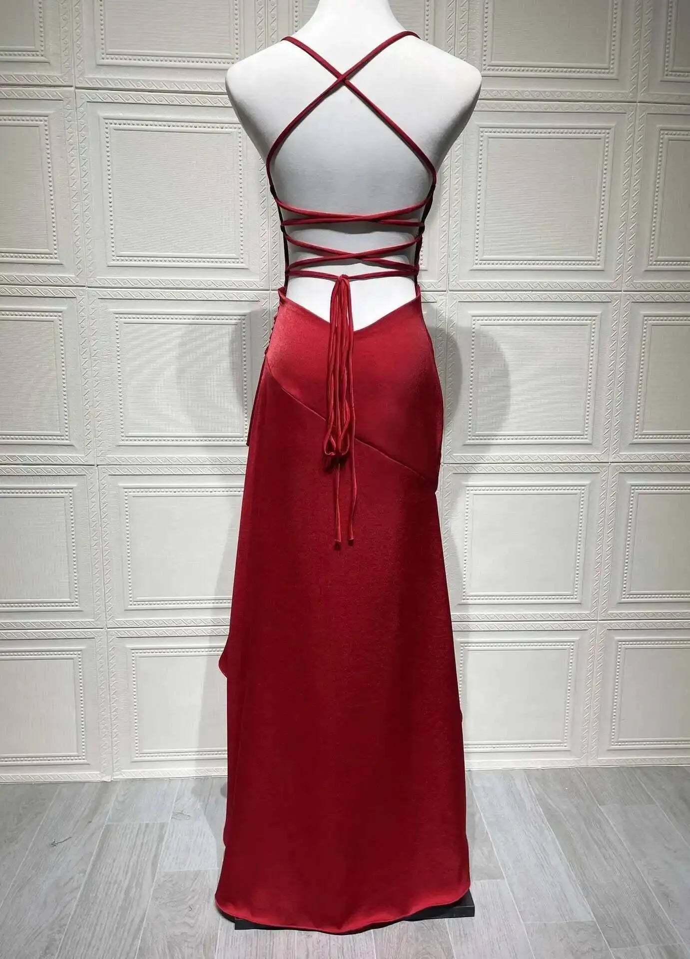 Sexy Satin Club Evening Party Dresses 2025 Summer Women Clothing Elegant Ruffle Irregular Backless Bandage Long Maxi Dress