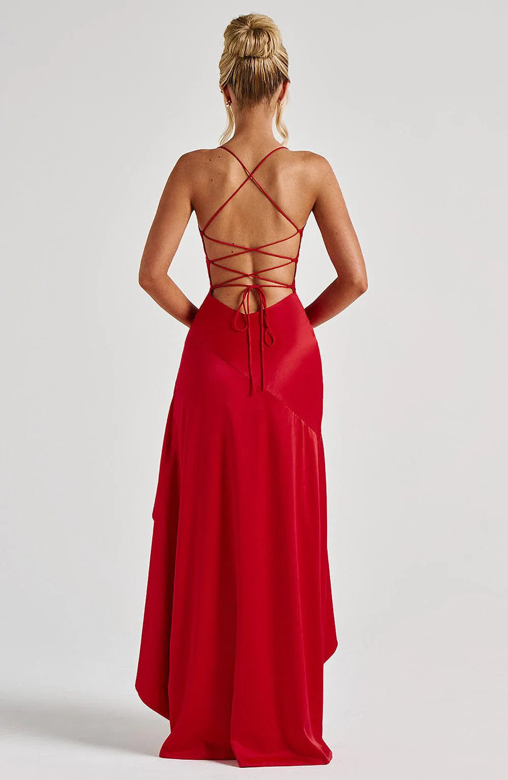 Sexy Satin Club Evening Party Dresses 2025 Summer Women Clothing Elegant Ruffle Irregular Backless Bandage Long Maxi Dress