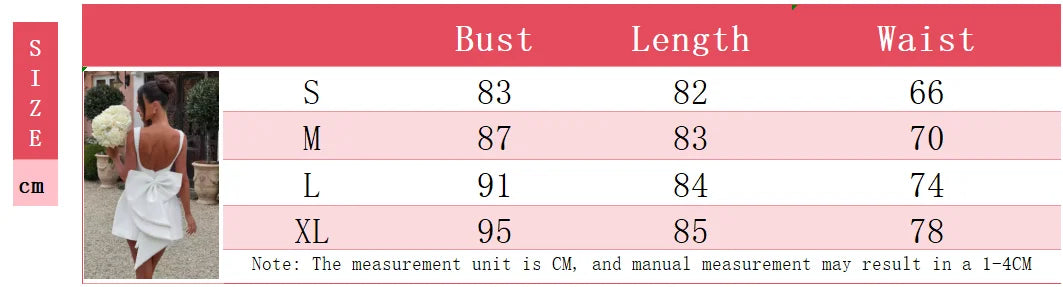 Elegant Pearl Bow Backless Sexy Mini Dress Women's Luxury Party Short Dresses White Black Pink Birthday Evening Wedding Summer