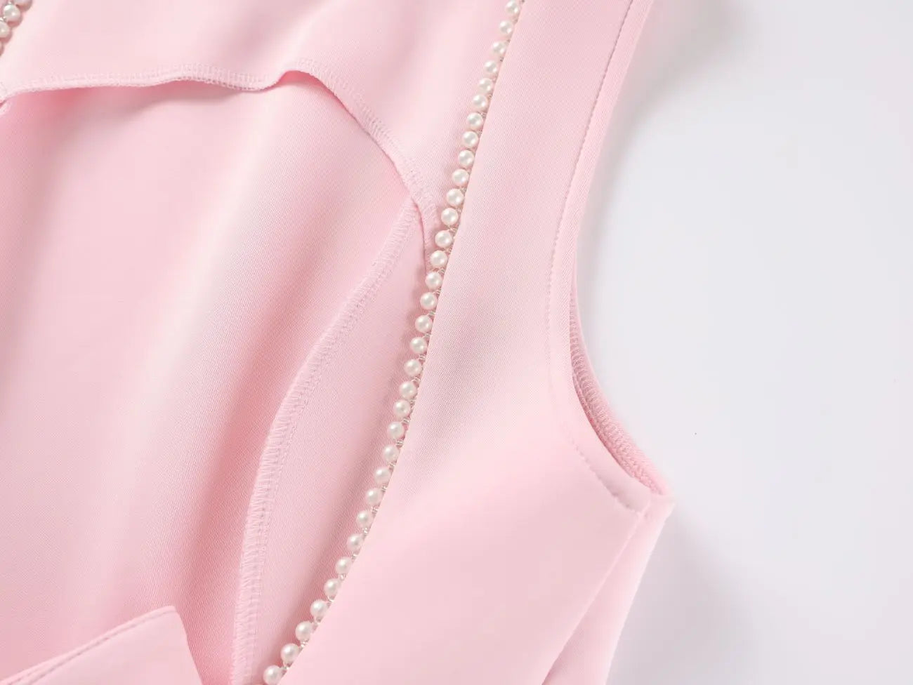 Elegant Pearl Bow Backless Sexy Mini Dress Women's Luxury Party Short Dresses White Black Pink Birthday Evening Wedding Summer