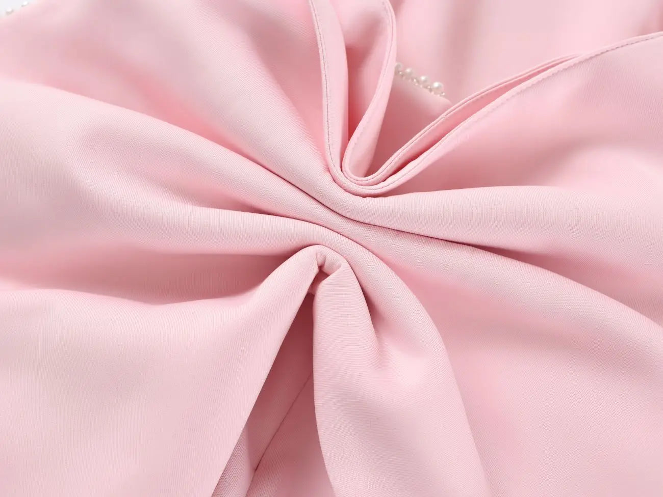 Elegant Pearl Bow Backless Sexy Mini Dress Women's Luxury Party Short Dresses White Black Pink Birthday Evening Wedding Summer