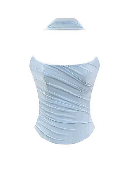 Mozision Sexy Two Piece Sets Women Neckerchief Strapless Crop Tops And Maxi Skirt Sets Sexy Club Party Skirt Two Piece Sets